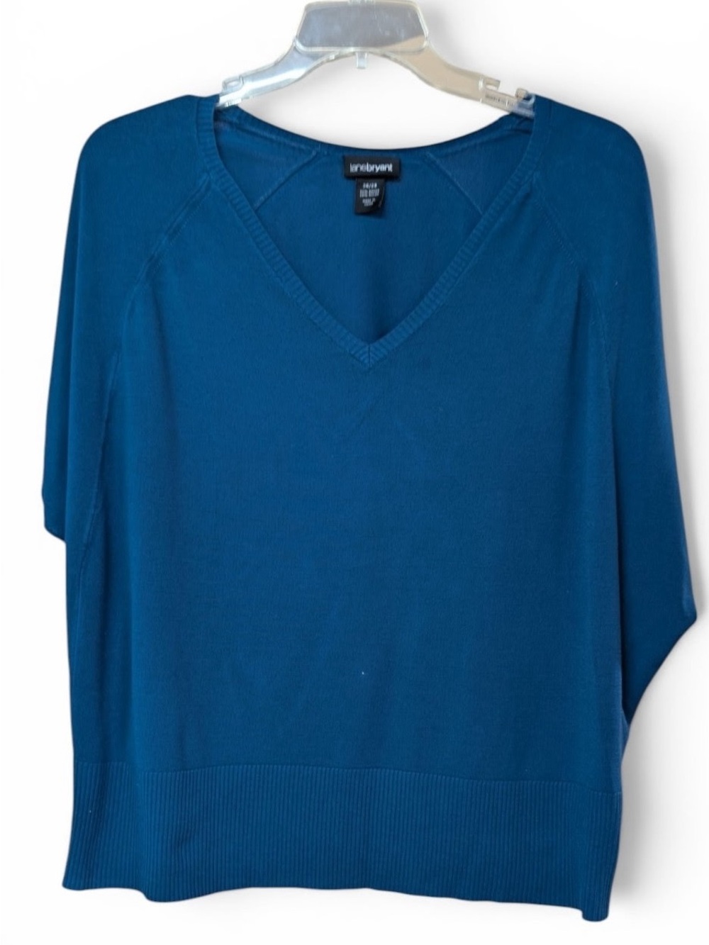 Lane Bryant Teal Blue V-Neck Scoop Sweater